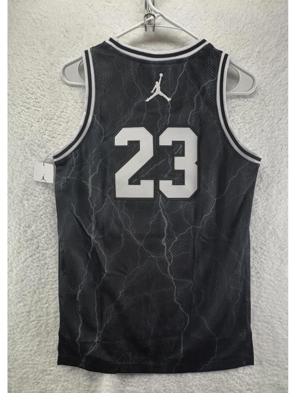 Jordan Jersey All Over Print #23 Sleeveless Tank Sewn Patches Kids Large - Picture 6 of 7